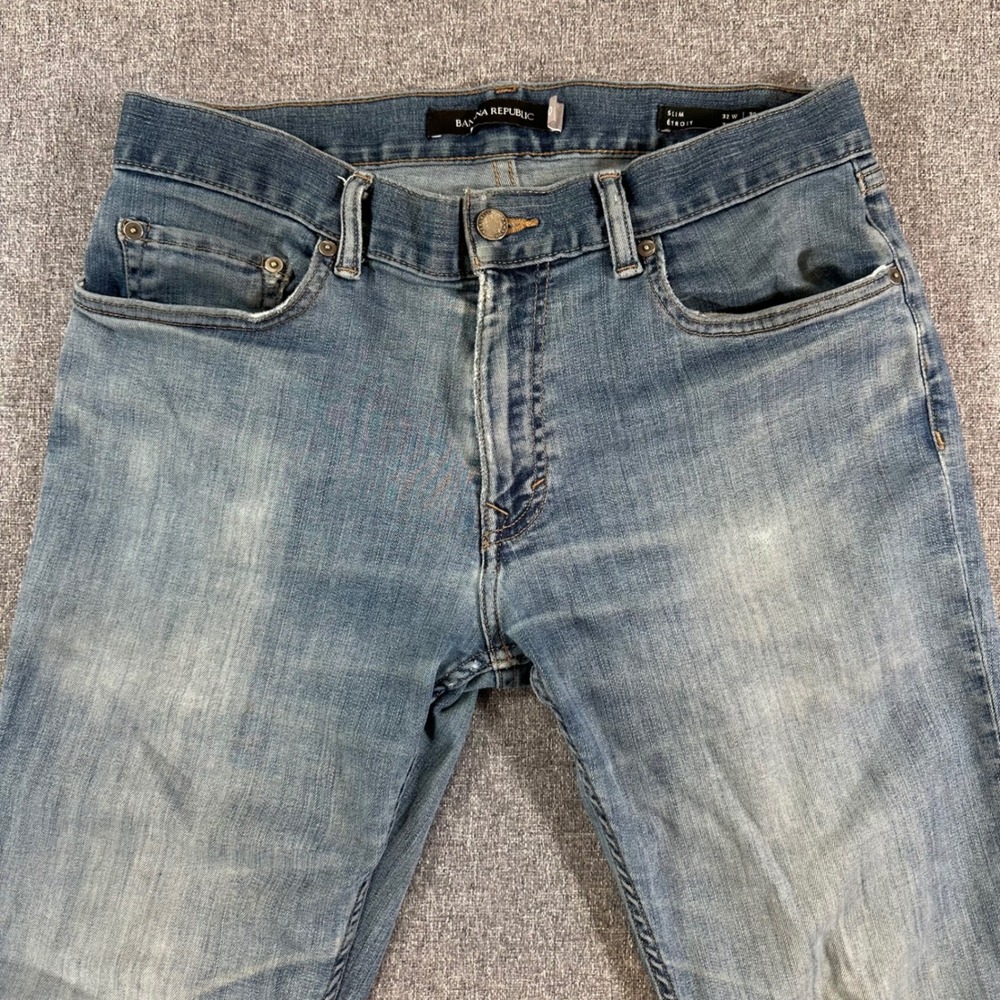 Banana Republic Jeans Mens 32x30 Slim Fit Etroit Blue Stretch Denim Medium Wash - Picture 3 of 10